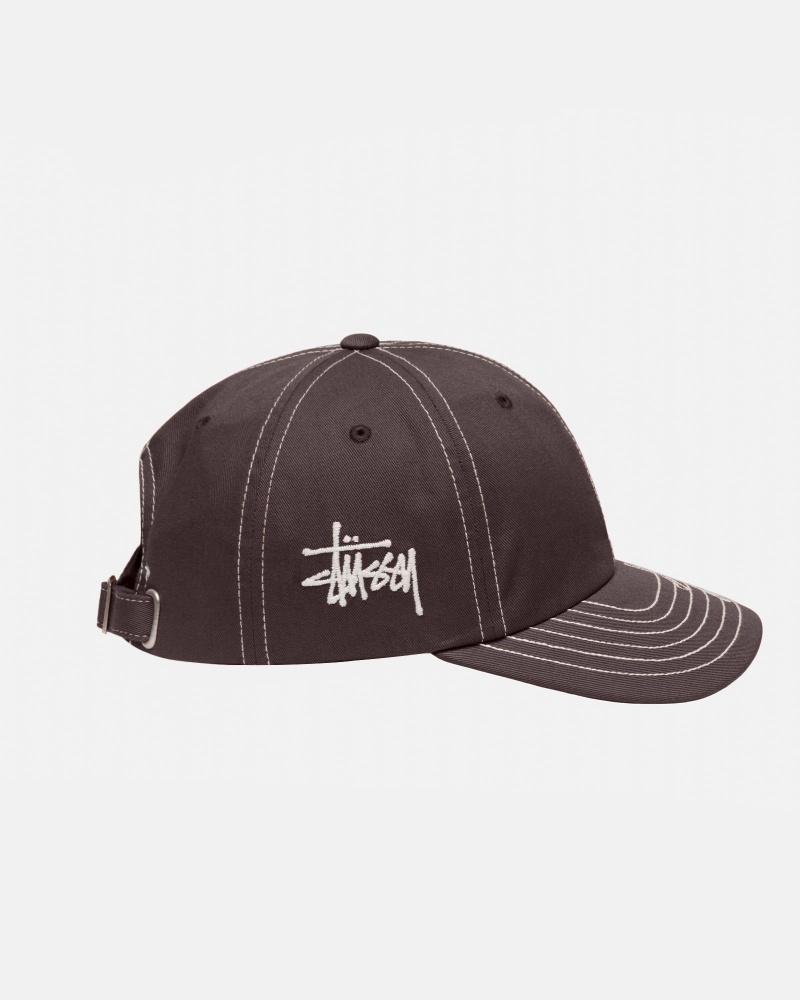 Ball Cap Stüssy Low Pro Basic Stitch Strapback Marron | NJ25-V3-XI