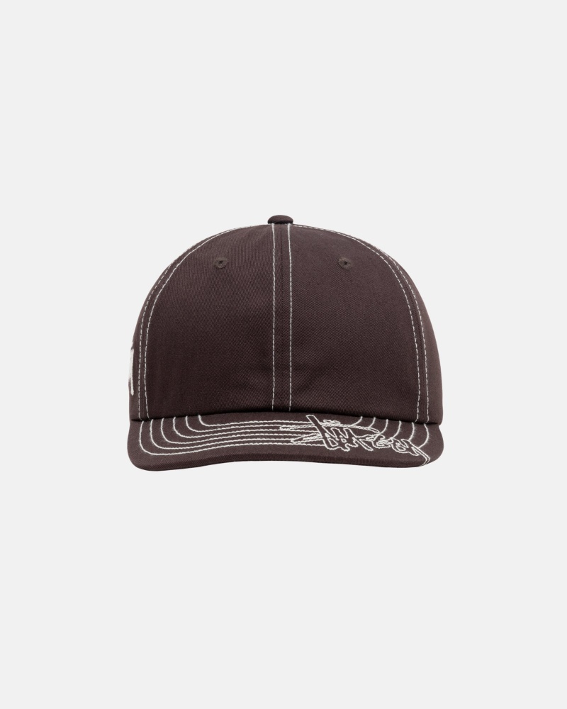 Ball Cap Stüssy Low Pro Basic Stitch Strapback Marron | NJ25-V3-XI