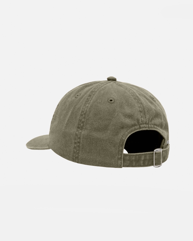 Ball Cap Stüssy Low Pro Basic Washed Strapback Vert Olive | AU02-F0-PI