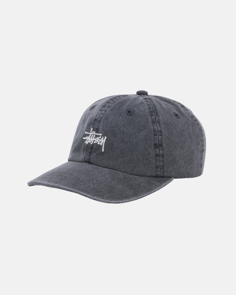 Ball Cap Stüssy Low Pro Basic Washed Strapback Charcoal | AD75-Y9-YY