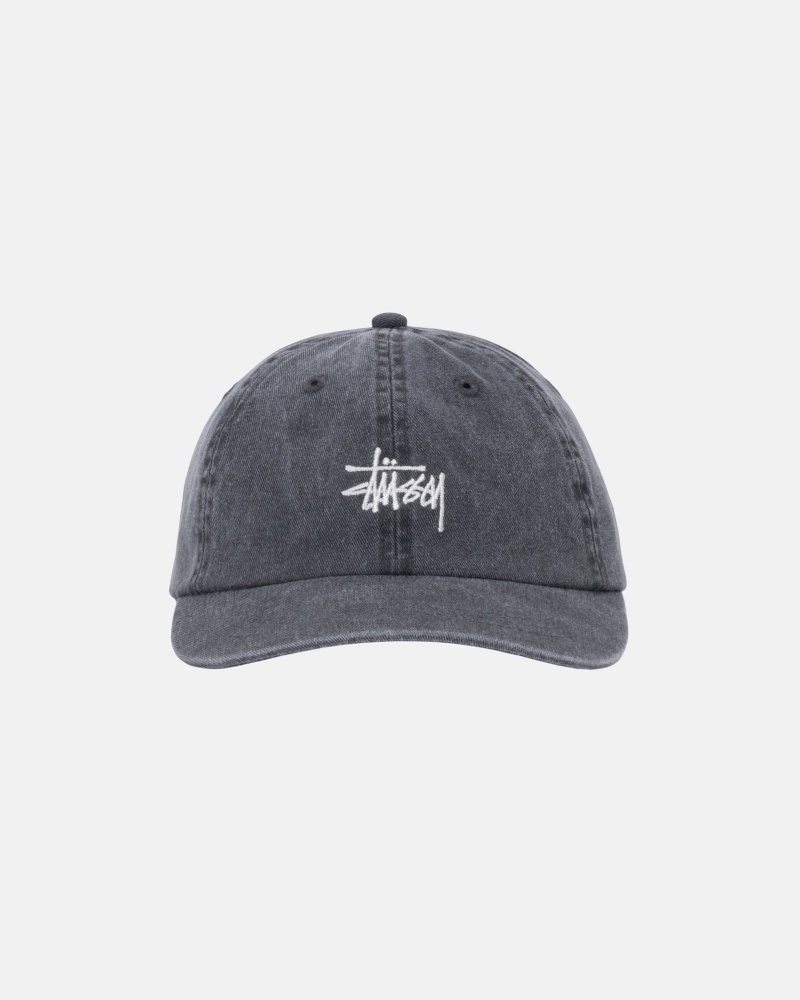 Ball Cap Stüssy Low Pro Basic Washed Strapback Charcoal | AD75-Y9-YY