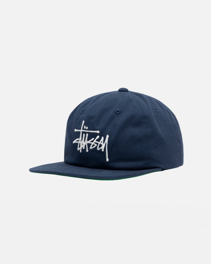 Ball Cap Stüssy Mid-Depth Basic Strapback Bleu Marine | BW90-D3-QJ