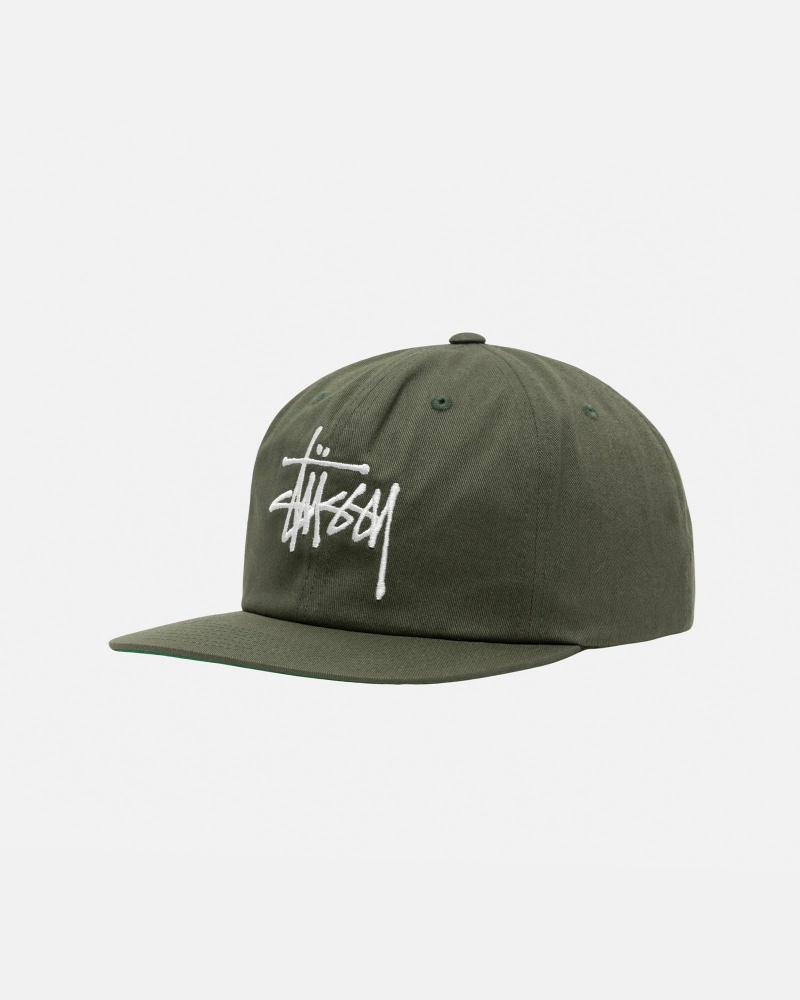 Ball Cap Stüssy Mid-Depth Basic Strapback Vert Olive | JI06-P5-GD