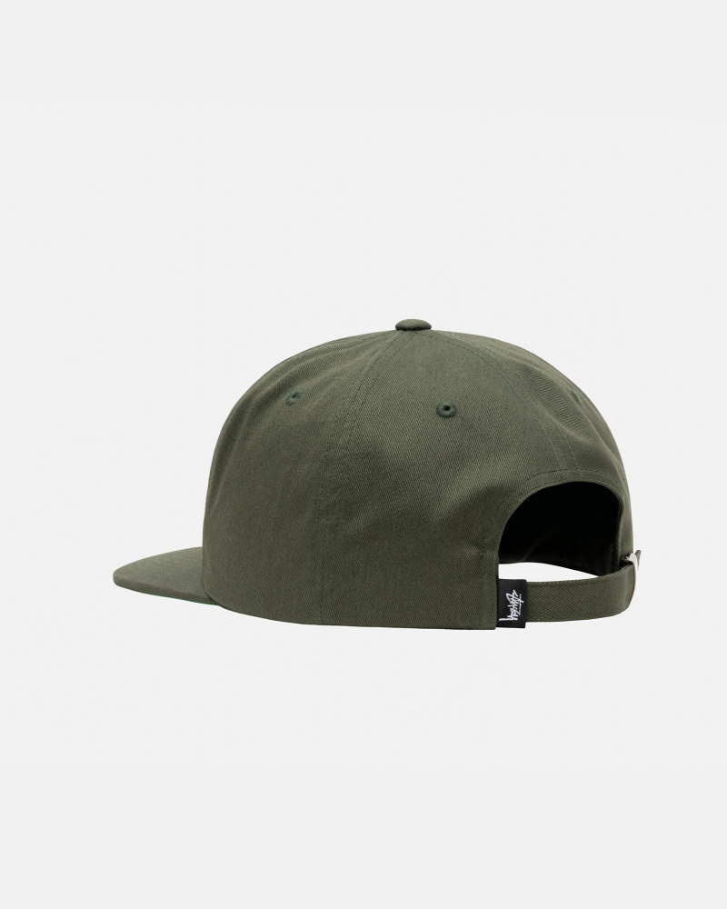 Ball Cap Stüssy Mid-Depth Basic Strapback Vert Olive | JI06-P5-GD