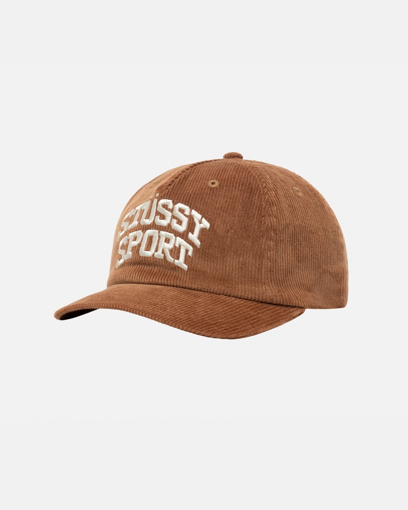 Ball Cap Stüssy Mid-Depth Sport Arch Strapback Hazelnut | AJ95-P4-CP