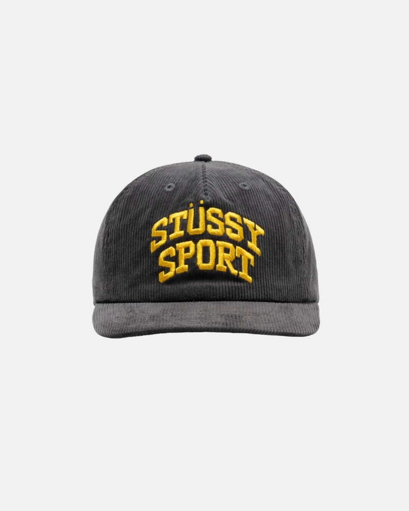 Ball Cap Stüssy Mid-Depth Sport Arch Strapback Charcoal | BY62-M0-FX