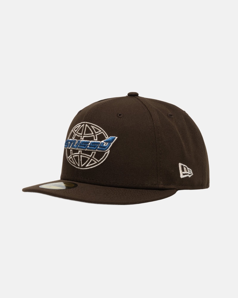 Ball Cap Stüssy New Era 59Fifty Airplane Marron | ZF54-B2-ES