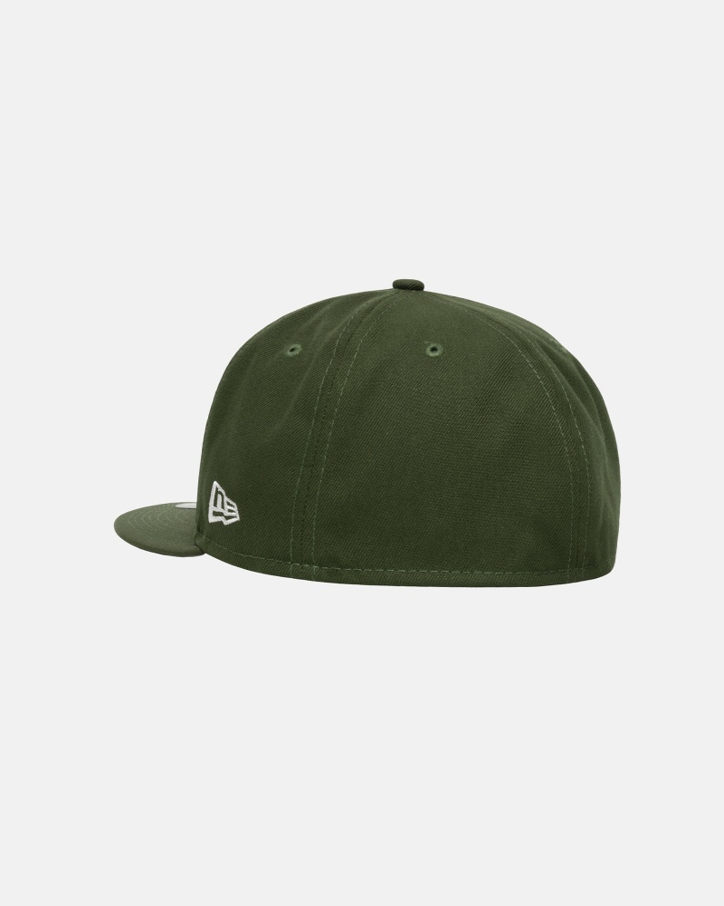 Ball Cap Stüssy New Era 59Fifty Authentic Vert Olive | NN31-A0-KJ