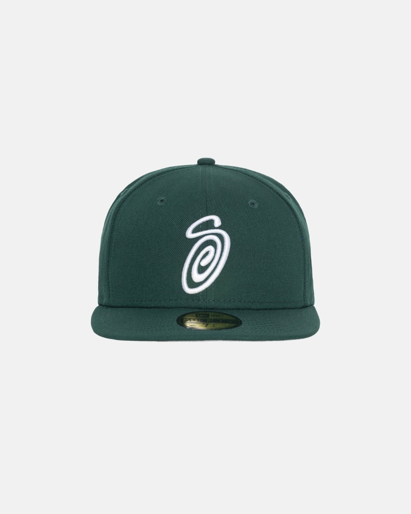 Ball Cap Stüssy New Era 59Fifty Curly S Vert | KX48-C3-SH