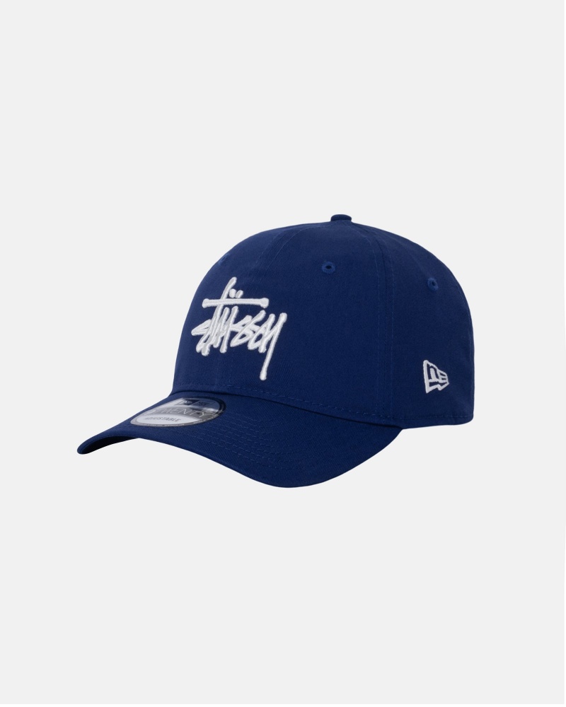 Ball Cap Stüssy New Era 9Twenty Basic Strapback Bleu Royal Foncé | SQ44-F1-PB