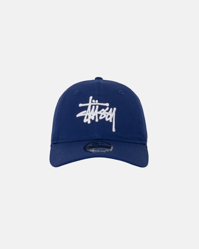 Ball Cap Stüssy New Era 9Twenty Basic Strapback Bleu Royal Foncé | SQ44-F1-PB