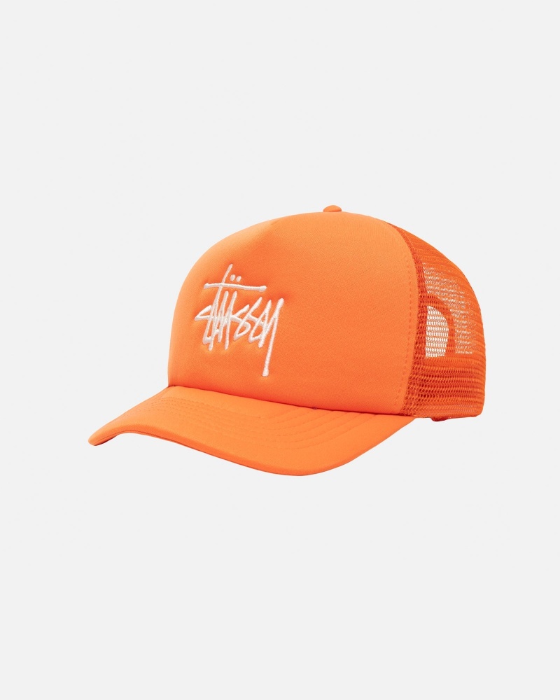 Ball Cap Stüssy Trucker Big Basic Snapback Pumpkin | OW70-B0-MT