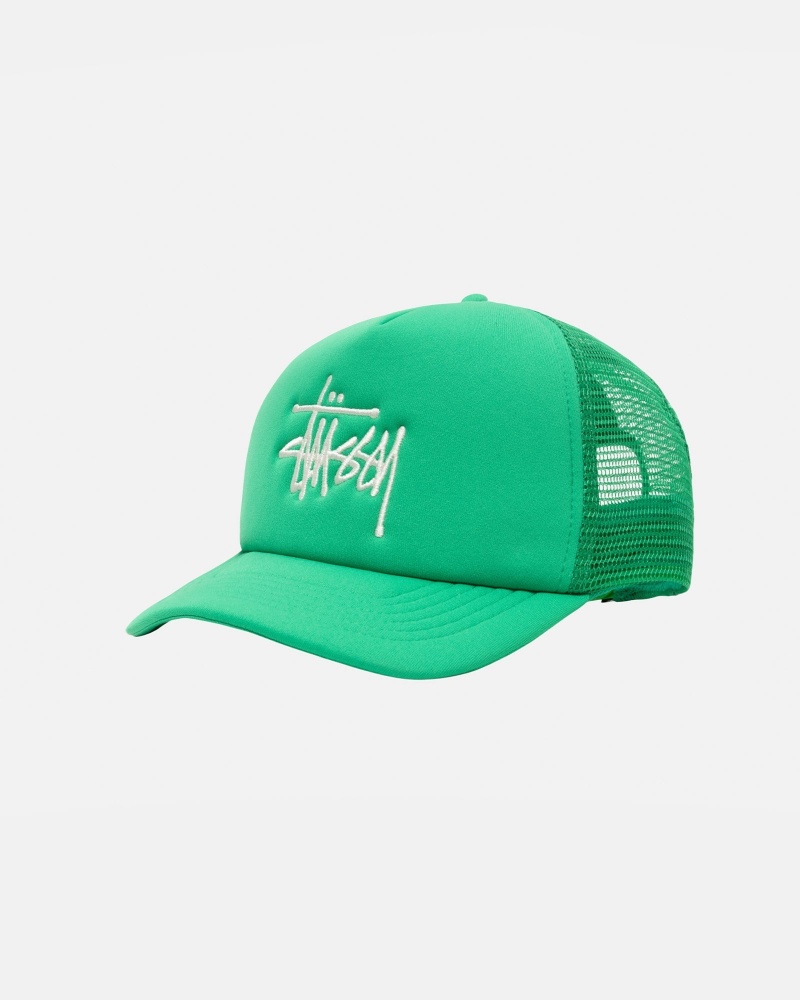 Ball Cap Stüssy Trucker Big Basic Snapback Vert | QR86-Y8-YI