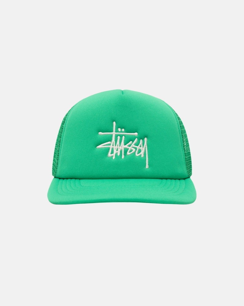 Ball Cap Stüssy Trucker Big Basic Snapback Vert | QR86-Y8-YI