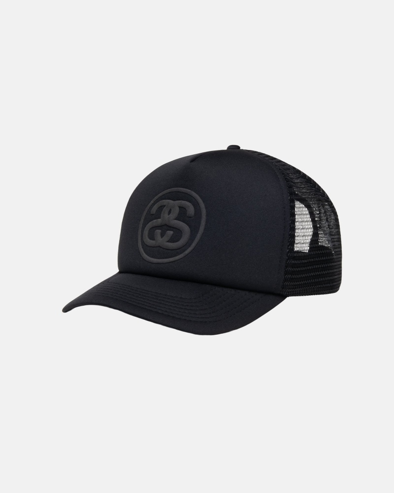 Ball Cap Stüssy Trucker Ss-Link Snapback Noir | RK06-D0-BY