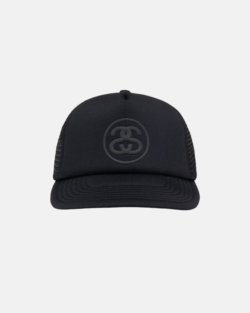 Ball Cap Stüssy Trucker Ss-Link Snapback Noir | RK06-D0-BY