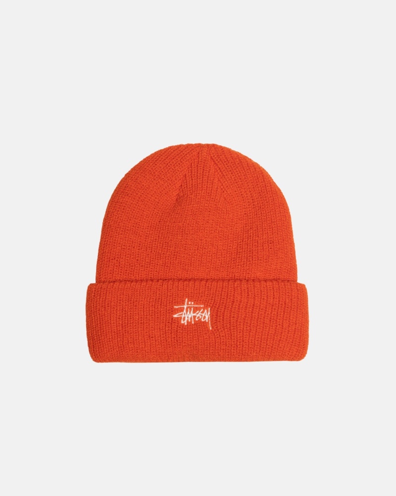 Bonnet Stüssy Cuff Beanie Basic Habanero | SQ32-S6-SQ