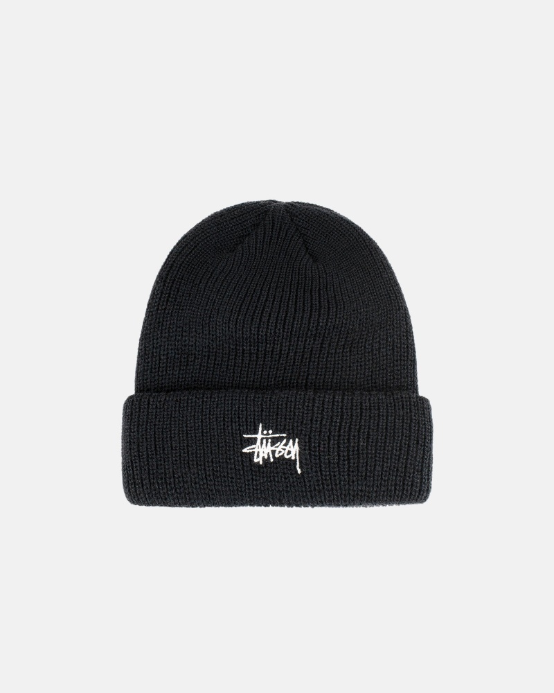 Bonnet Stüssy Cuff Beanie Basic Noir | TB62-Y9-BJ