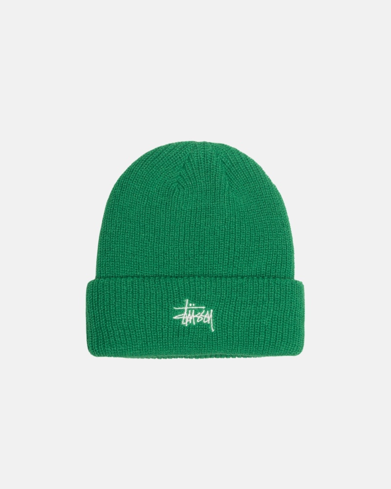 Bonnet Stüssy Cuff Beanie Basic Vert | XV18-S1-NR