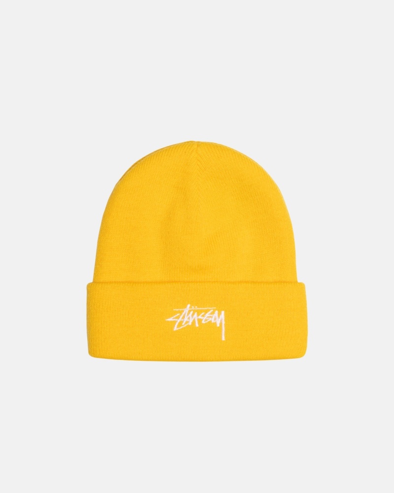 Bonnet Stüssy Cuff Beanie Stock Moutarde | VD32-U5-SM