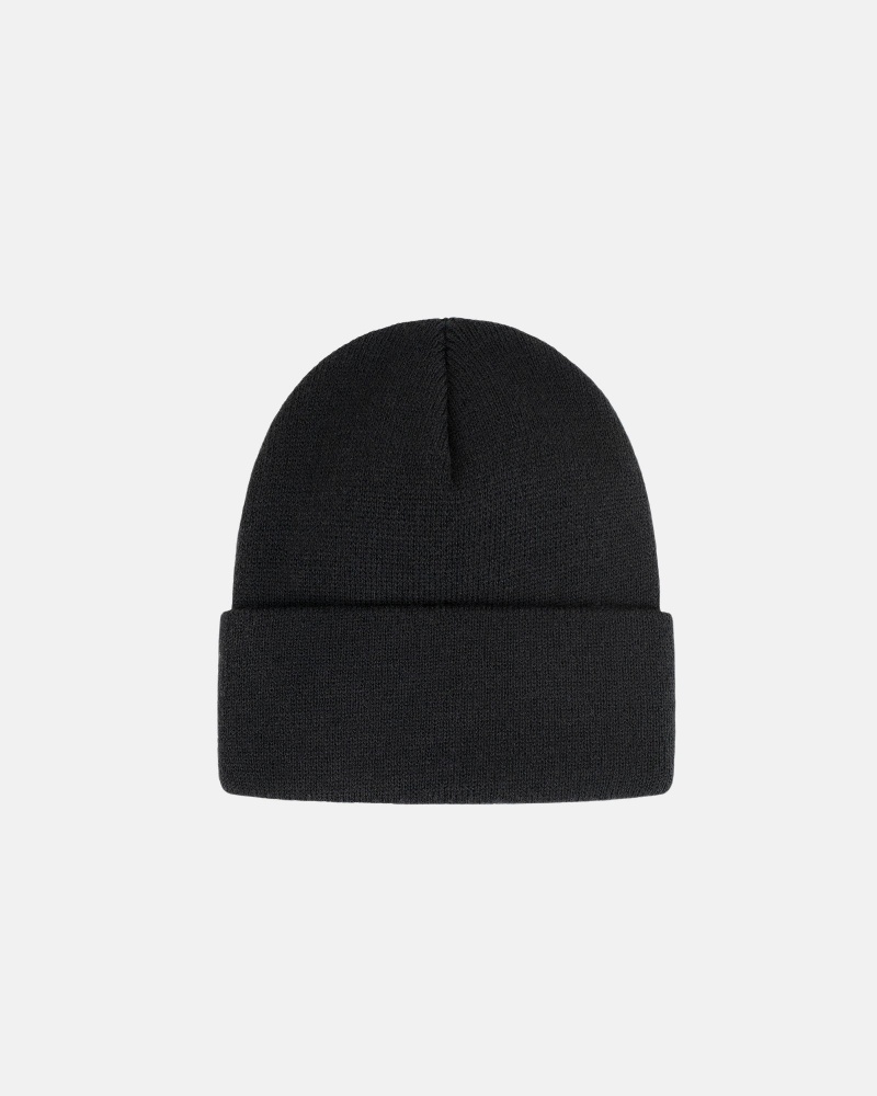 Bonnet Stüssy Cuff Beanie Stock Noir | WE01-Y6-TH