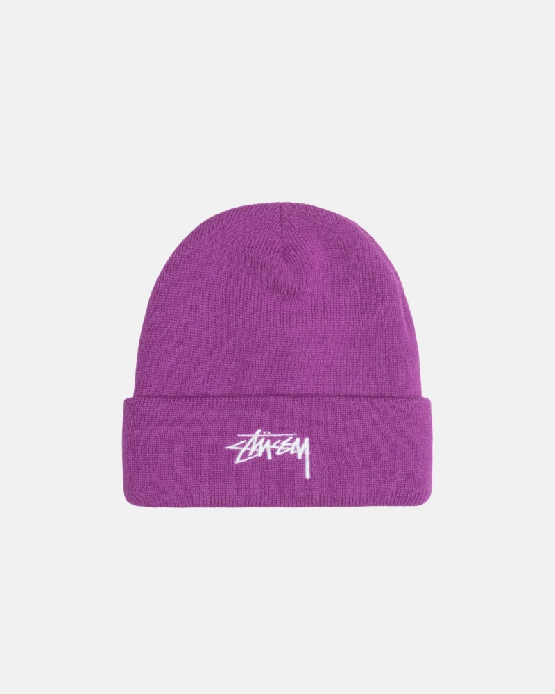 Bonnet Stüssy Cuff Beanie Stock Violet | KF60-Z4-YT