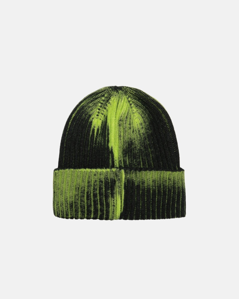 Bonnet Stüssy Cuff Beanie Workgear Spray Lime | HH69-B1-OE