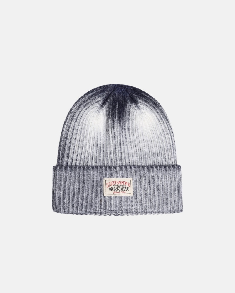 Bonnet Stüssy Cuff Beanie Workgear Spray Bleu Marine | PZ59-L6-LK