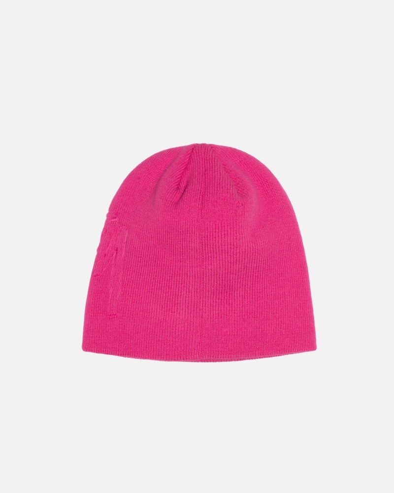 Bonnet Stüssy Skullcap Embossed Smooth Stock Rose | AS04-P9-SU