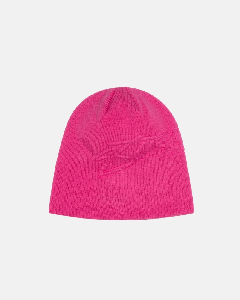 Bonnet Stüssy Skullcap Embossed Smooth Stock Rose | AS04-P9-SU