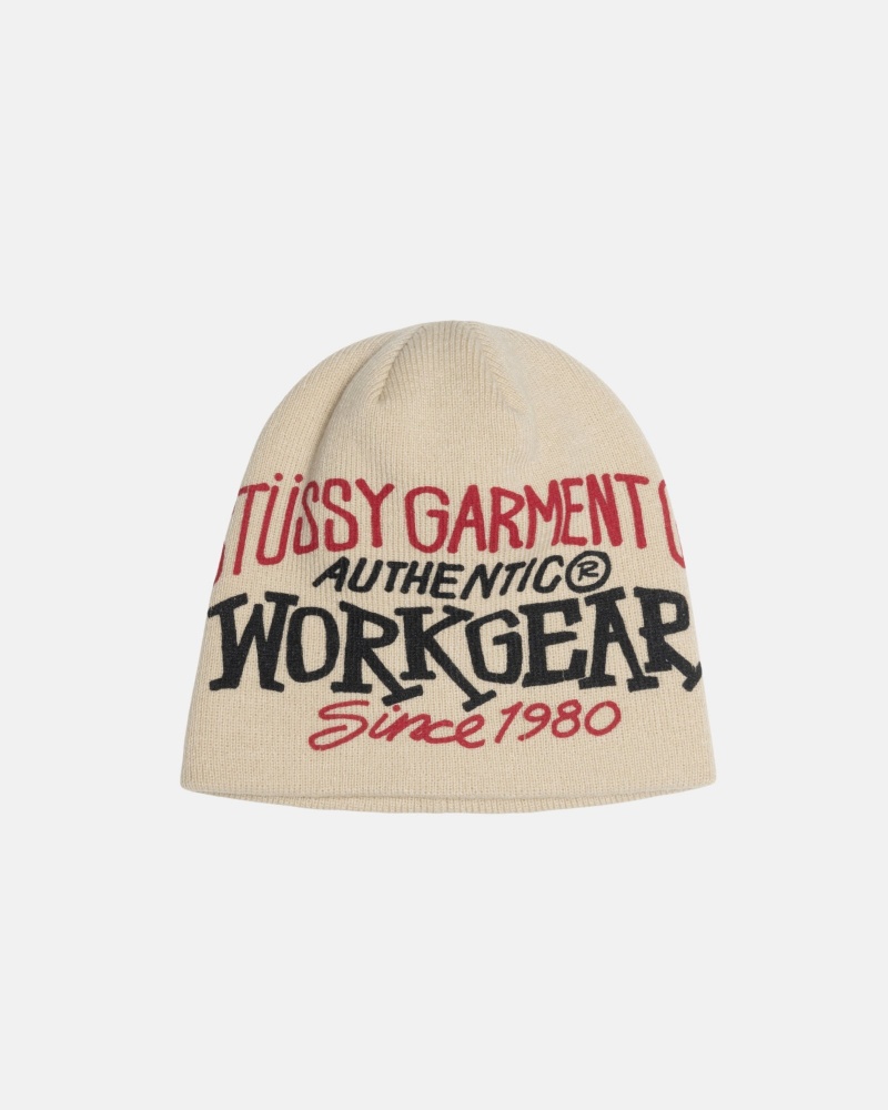 Bonnet Stüssy Skullcap Workgear Print Bone | WK07-I6-RF