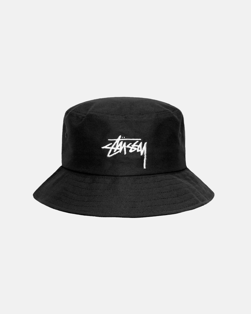 Bucket Hat Stüssy Big Stock Bucket Hat Noir | MX12-F2-DJ