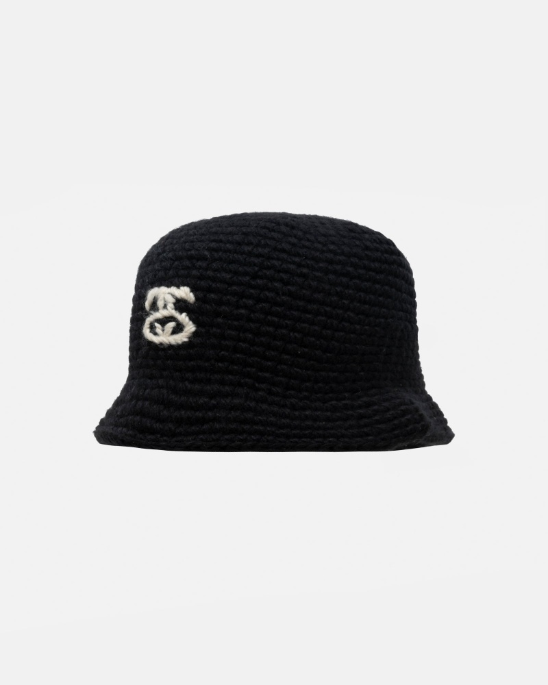 Bucket Hat Stüssy Bucket Hat SS Link Knit Noir | RK82-W4-AF