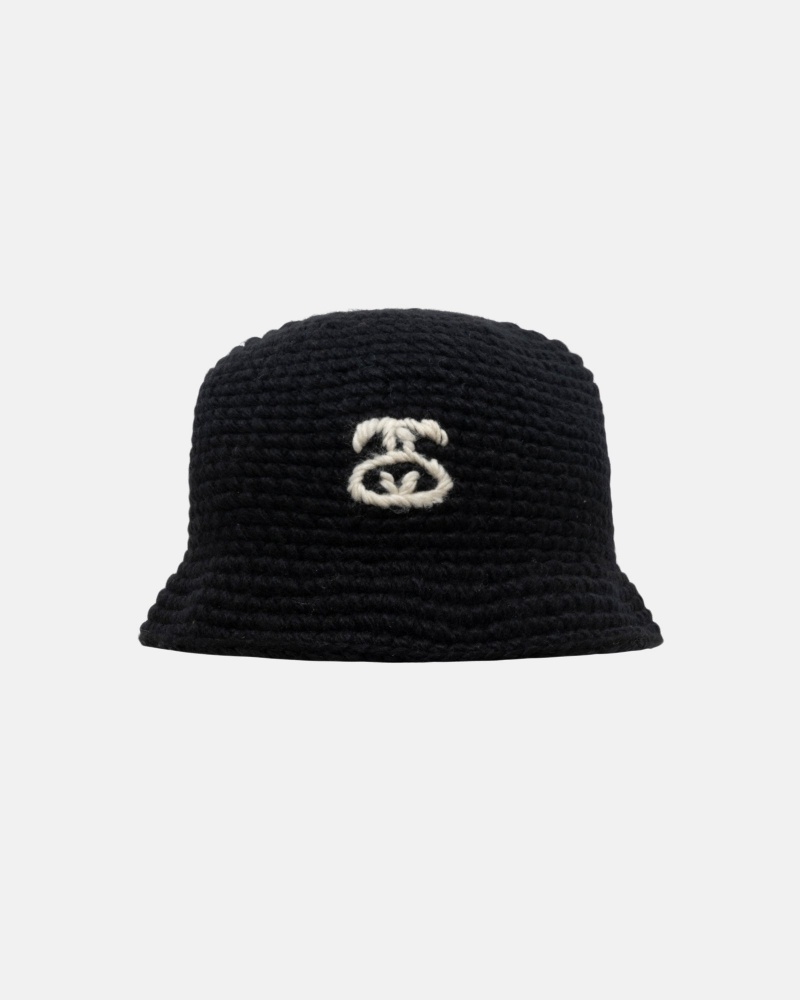 Bucket Hat Stüssy Bucket Hat SS Link Knit Noir | RK82-W4-AF