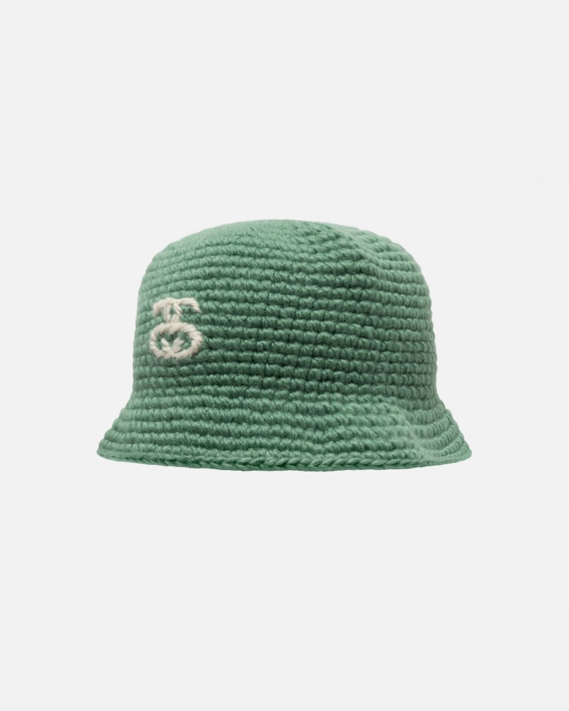 Bucket Hat Stüssy Bucket Hat SS Link Knit Spruce | EU11-W4-VS