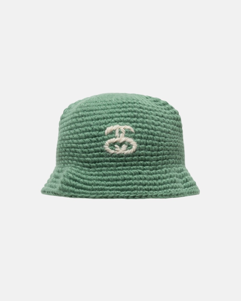 Bucket Hat Stüssy Bucket Hat SS Link Knit Spruce | EU11-W4-VS