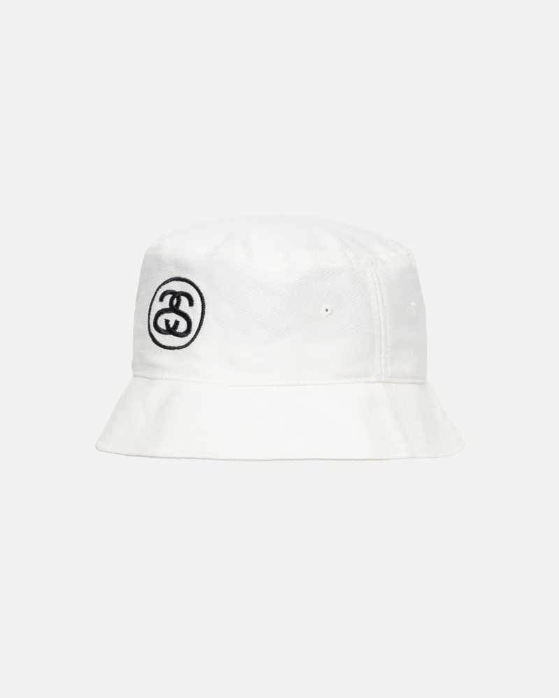 Bucket Hat Stüssy Deep Bucket Hat SS Link Blanche | SA43-M6-EE