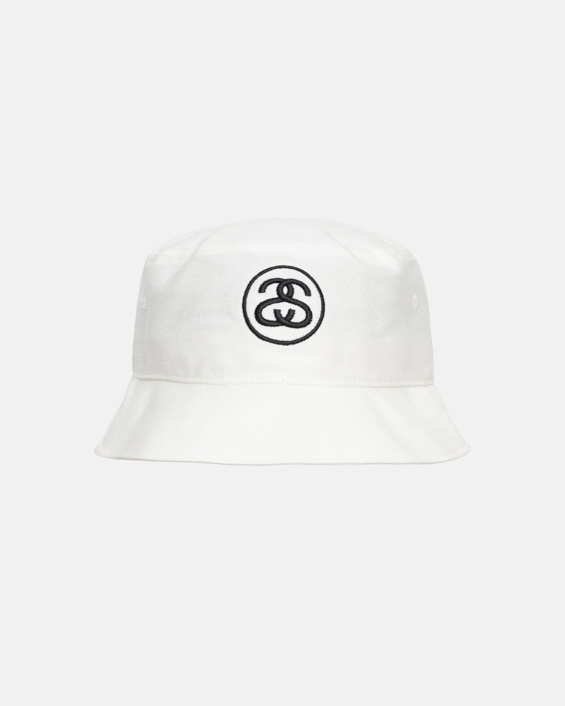 Bucket Hat Stüssy Deep Bucket Hat SS Link Blanche | SA43-M6-EE