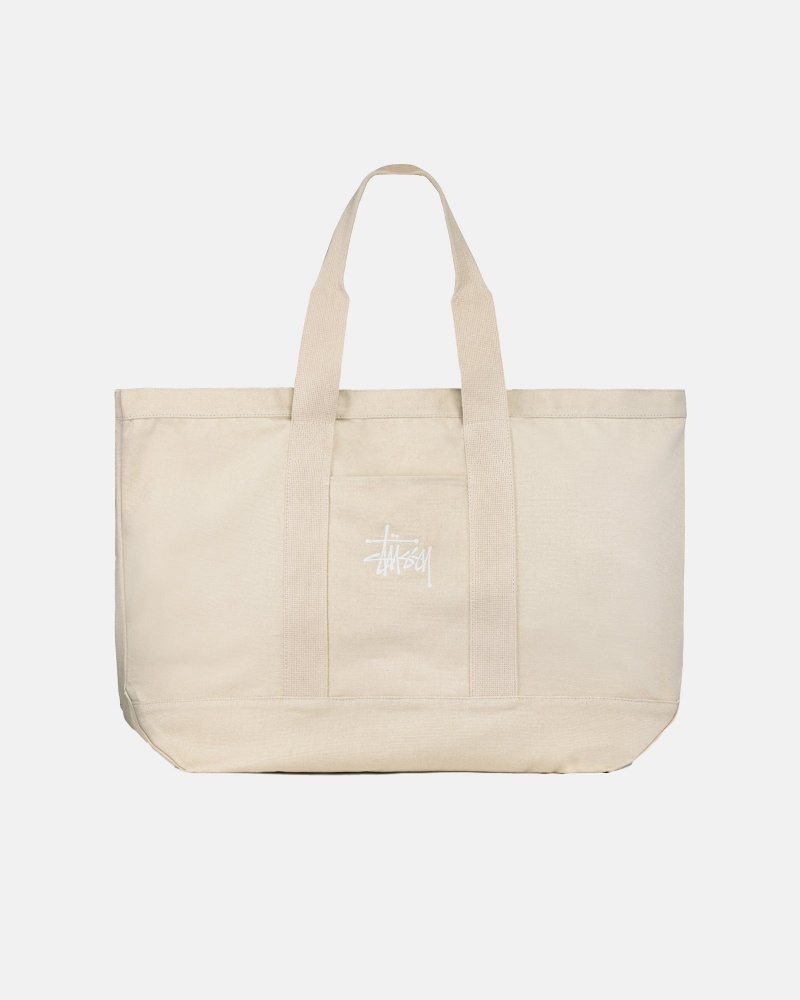 Cabas Stüssy Tela Extra Large Tote Bag Natural | YC02-R3-YE