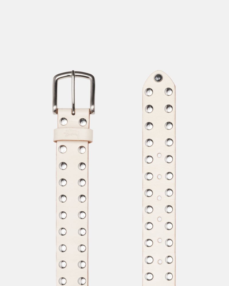 Ceinture Stüssy 8 Ball Studded Belt Bone | ED67-U6-GL