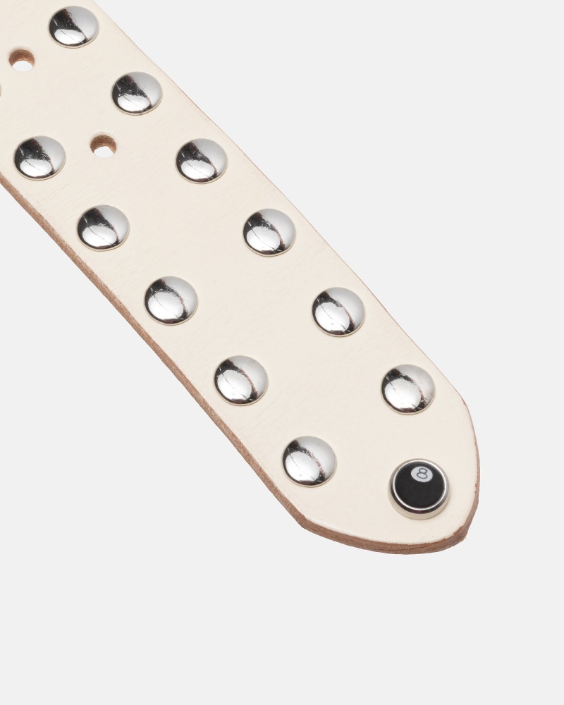 Ceinture Stüssy 8 Ball Studded Belt Bone | ED67-U6-GL