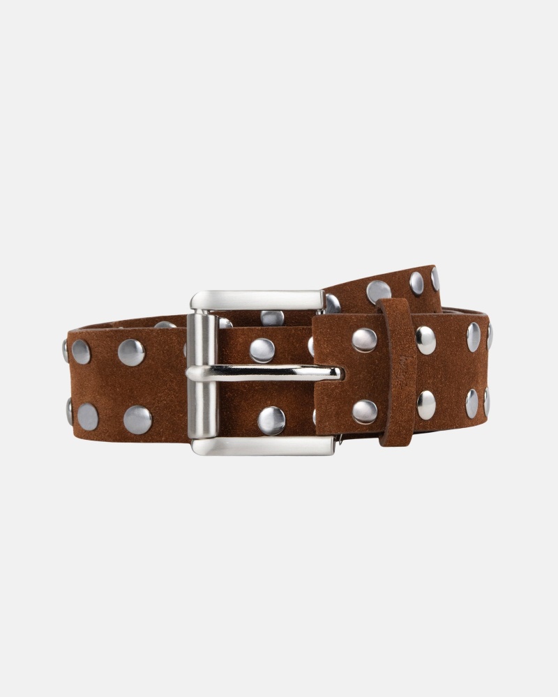 Ceinture Stüssy 8 Ball Studded Belt Marron | MQ22-A9-VN