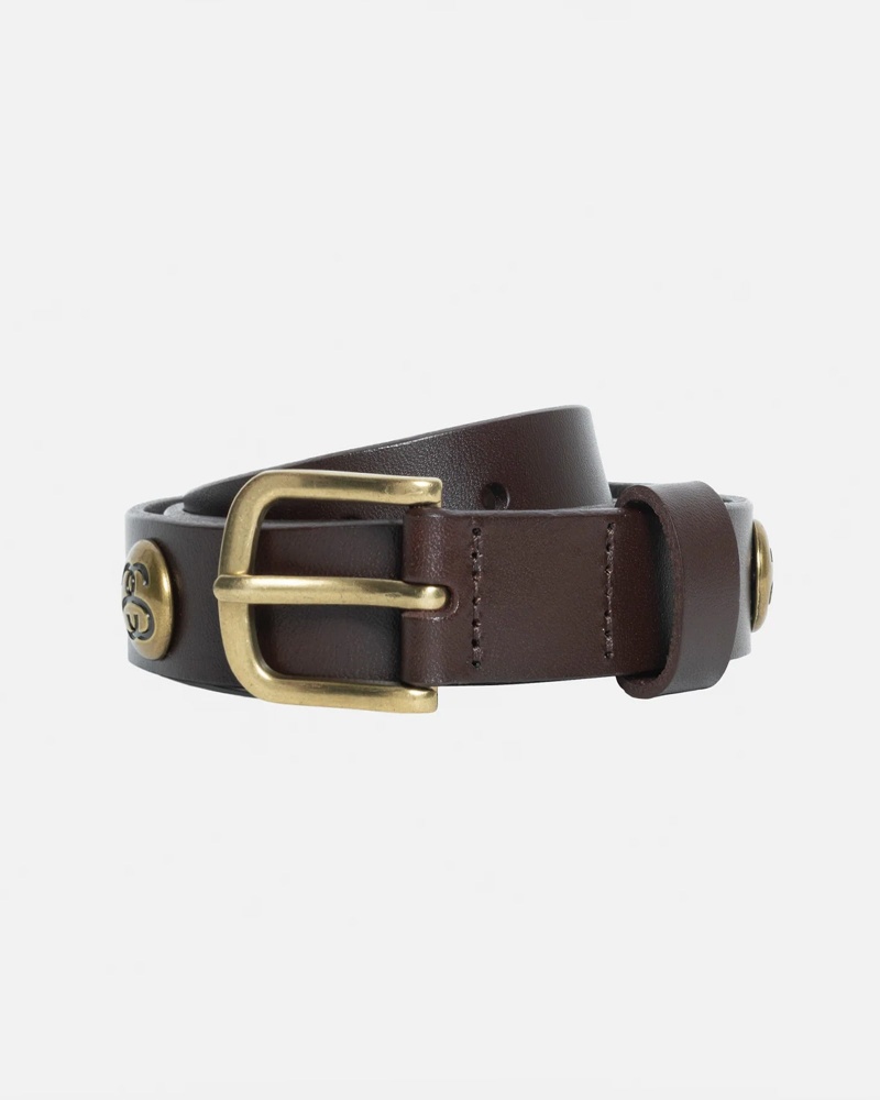 Ceinture Stüssy Ss-Link Studded Belt Marron | QD85-B1-OQ