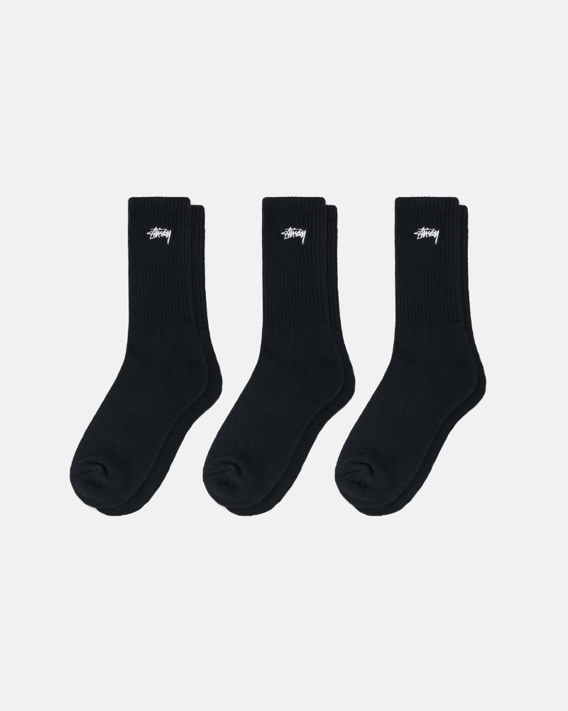 Chaussette Stüssy Stock Crew Sock Pack Noir | QS31-I2-ZD