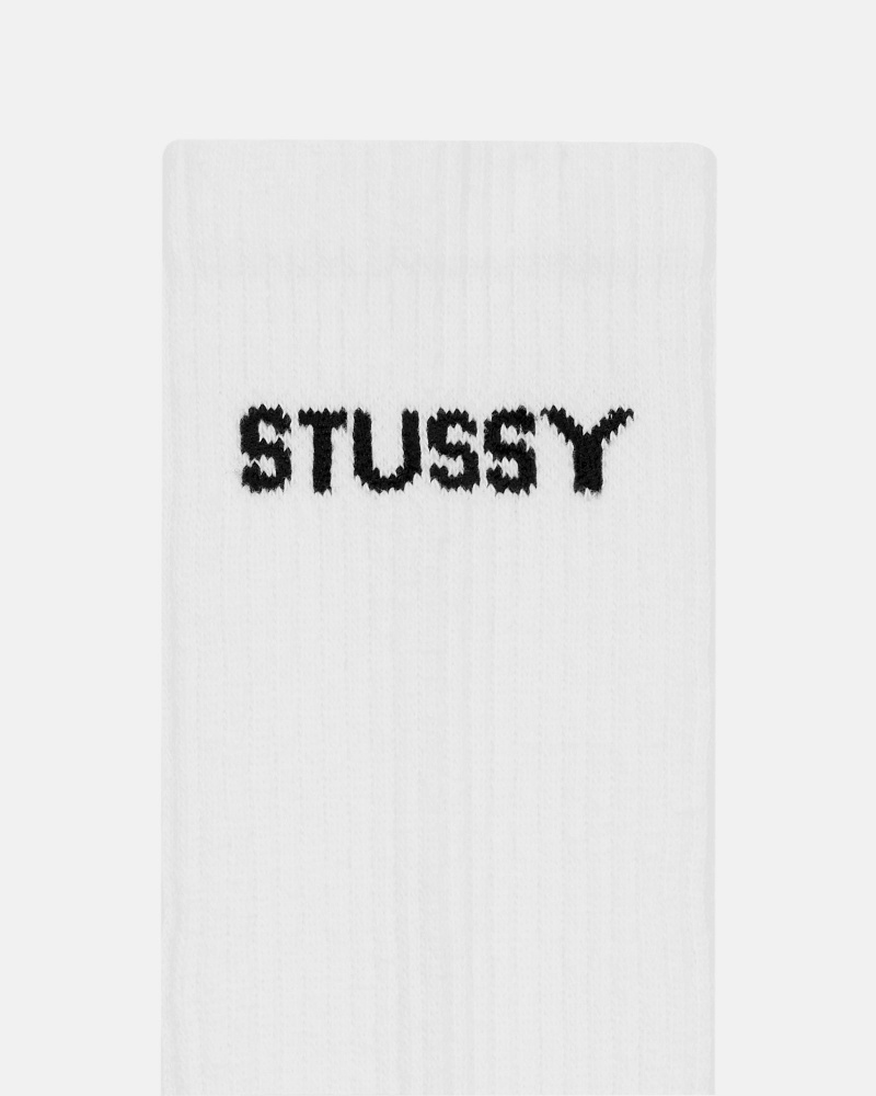 Chaussette Stüssy & Nike Dri-Fit Crew Sock Pack Blanche | DQ78-J1-VA