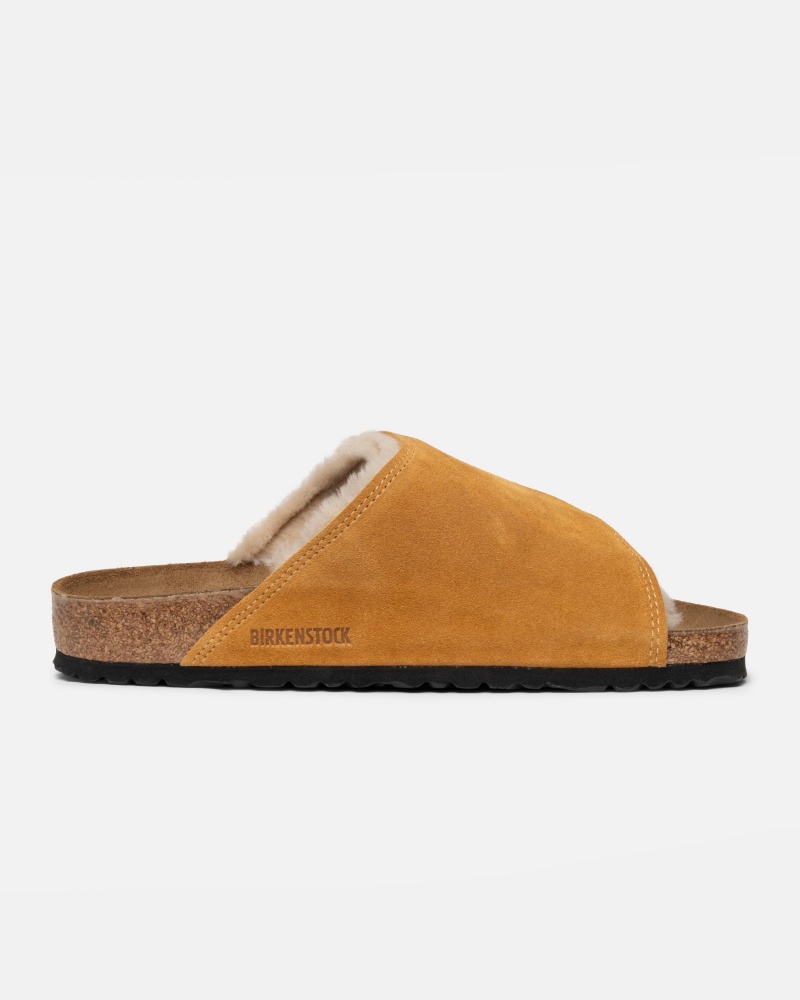 Chaussure Stüssy & Birkenstock Solana Shearling Claquette Caramel | LQ00-A6-HA