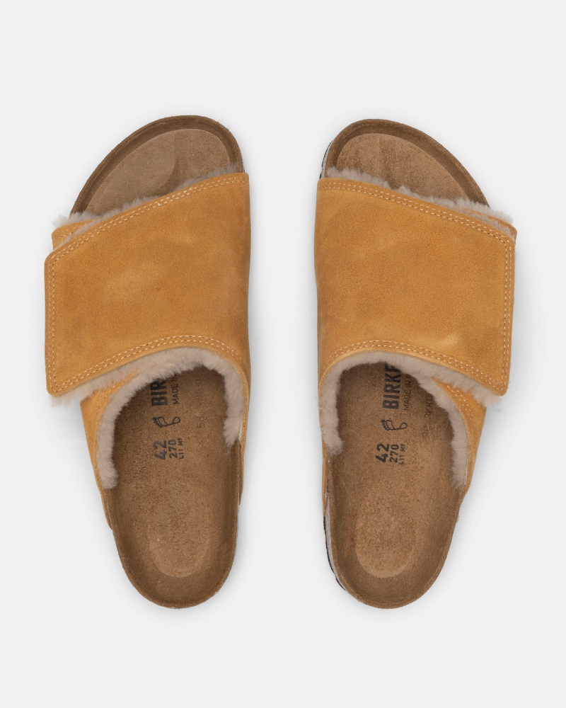 Chaussure Stüssy & Birkenstock Solana Shearling Claquette Caramel | LQ00-A6-HA