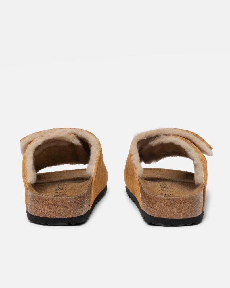 Chaussure Stüssy & Birkenstock Solana Shearling Claquette Caramel | LQ00-A6-HA