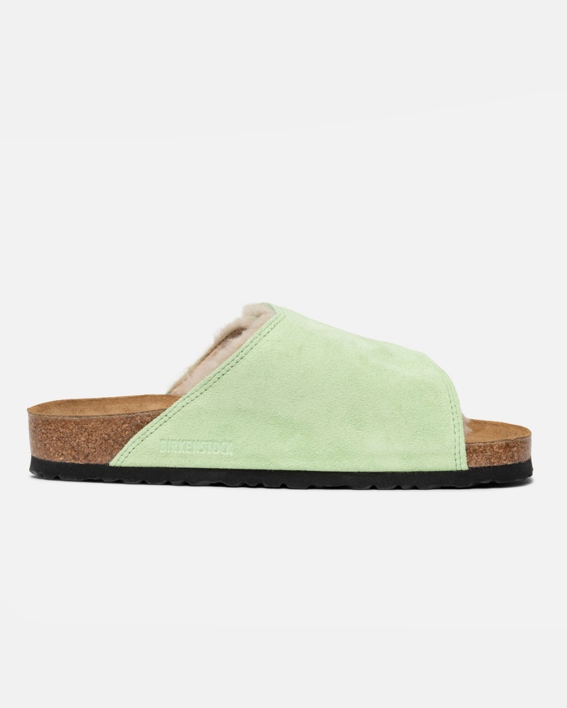 Chaussure Stüssy & Birkenstock Solana Shearling Claquette Vert | LM98-H0-YL