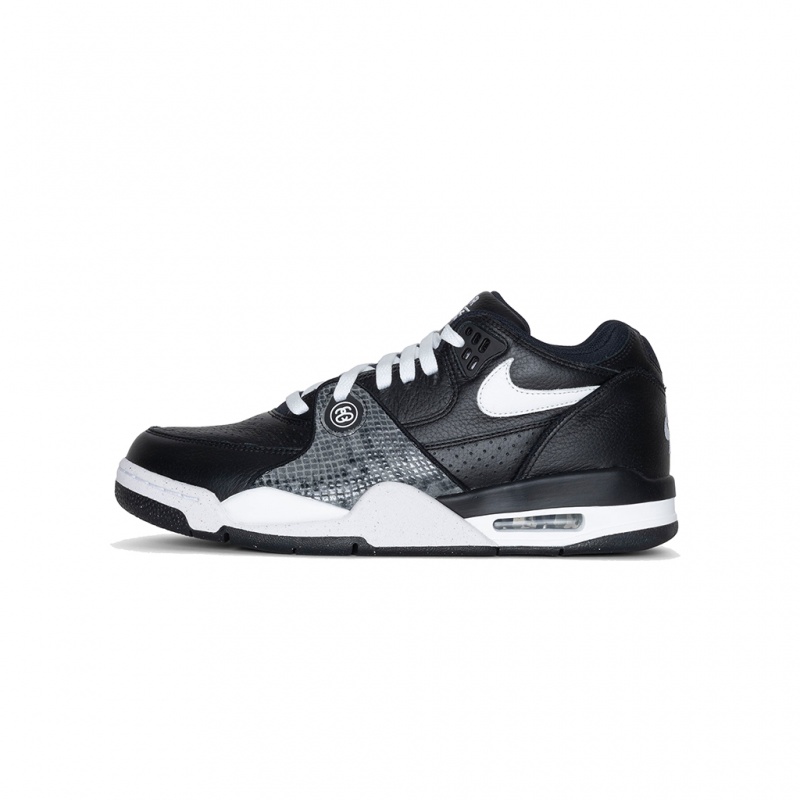 Chaussure Stüssy & Nike Air Flight \'89 Low Black/White-White | NN64-J8-XD